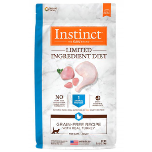Instinct LID Alimento Natural Seco para Gato Adulto Receta Pavo, 4.9 kg