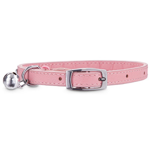 Bond & Co Collar de Piel Cierre de Seguridad El�stico con Incrustaciones Brillantes para Gato, Rosa