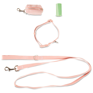 Bond & Co Kit de Paseo Color Rosa con Correa de 1.8 m para Perro, Mediano