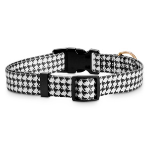 Bond & Co Collar Negro Dise�o Pata de Gallo con Broche para Perro, Grande/X-Grande