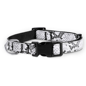 Bond & Co Collar Negro Dise�o Imitaci�n Piel Serpiente para Perro, Mediano