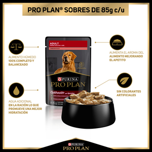 Pro Plan Alimento Húmedo para Perro Adulto Receta Carne en Salsa, 85 g