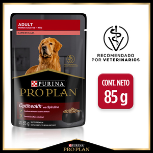 Pro Plan Alimento Húmedo para Perro Adulto Receta Carne en Salsa, 85 g