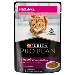 Pro Plan Alimento H�medo Sterilized para Gato Adulto Receta Pavo en Salsa, 85 g