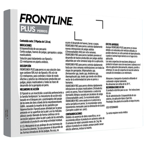 Frontline Plus Paquete de 3 Pipetas Antiparasitarias Externas para Perro, 10-20 kg
