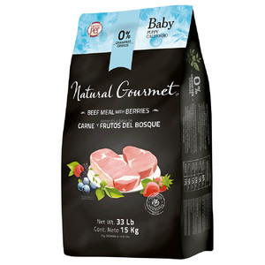 Natural Gourmet Alimento Natural sin Granos para Cachorro Todas las Razas Receta Carne y Frutos del Bosque, 15 kg