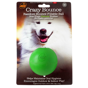 4BF Juguete de Hule Crazy Bounce Verde para Perro MED