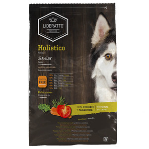 Lideratto Alimento Natural Hol�stico para Perro Senior Raza Mediana/Grande Receta Pollo y Arroz, 8 kg
