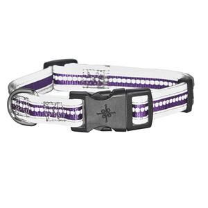 Good2Go Collar Reflejante Color Morado con Broche Negro para Perro, Mediano