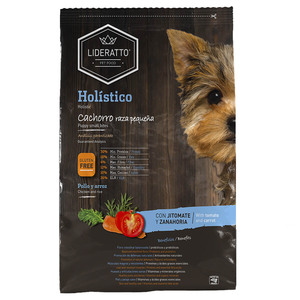 Lideratto Alimento Natural Hol�stico para Cachorro Raza Peque�a Receta Pollo y Arroz, 8 kg
