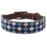 Bond & Co Collar Tela a Cuadros Azul y Beige para Perro, Chico