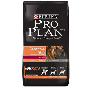Pro Plan Optiderma Sensitive Skin Alimento Seco para Perro Adulto Razas Mediana/Grande Receta Salm�n y Arroz, 3 kg