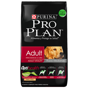 Pro Plan Optihealth Alimento Seco para Perro Adulto Raza Mediana Receta Pollo y Arroz, 1 kg