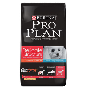 Pro Plan Optifortis Delicate Structure Alimento Seco para Perro Adulto Raza Mini/Peque�a Receta Pollo y Arroz, 3 kg