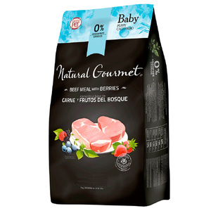 Natural Gourmet Alimento Natural sin Granos para Cachorro Todas las Razas Receta Carne y Frutos del Bosque, 3 kg
