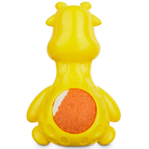 Leaps & Bounds Chomp and Chew Jirafa Color Amarillo con Pelota de Tenis para Perro, X-Chico