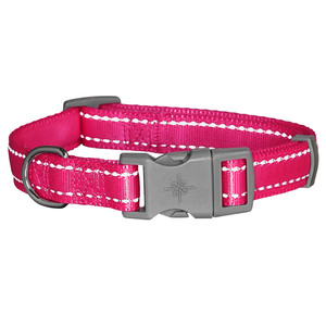 Good2Go Collar Acojinado Reflejante Color Rosa Neon con Broche Gris para Perro, Chico