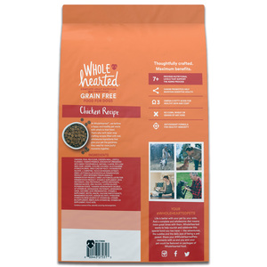 Wholehearted Libre de Granos Alimento Natural para Perro Senior Todas las Razas Receta Pollo, 2.2 kg