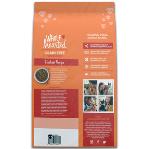 WholeHearted Libre de Granos Alimento Natural para Gato Todas las Edades Receta Pollo, 5.4 kg