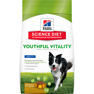 Hill's Science Diet Youthful Vitality Alimento Seco para Perro Senior Raza Mediana/Grande Receta Pollo y Arroz, 1.6 kg