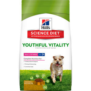 Hill's Science Diet Youthful Vitality Alimento Seco para Perro Senior Raza Peque�a Receta Pollo y Arroz, 5.7 kg
