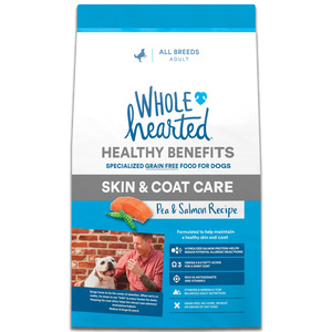 Wholehearted Healthy Benefits Alimento Natural para Perro Adulto Cuidado de Piel/Pelo Receta Salm�n y Ch�charo, 11.4 kg