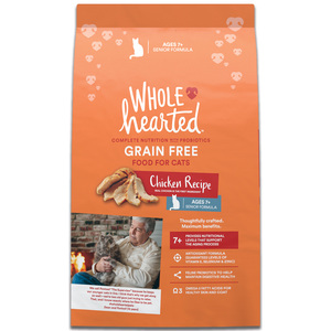 Wholehearted Libre de Granos Alimento Natural para Gato Senior Receta Pollo, 1.1 kg
