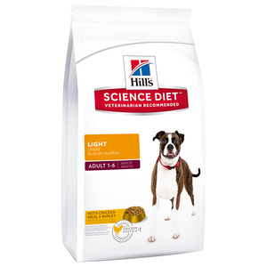 Hill's Science Diet Alimento Seco Light para Perro Adulto Raza Grande Receta Pollo y Cebada, 13.6 kg