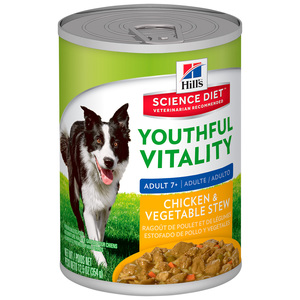 Hill's Science Diet Youthful Vitality Alimento H�medo para Perro Senior Receta Estofado Pollo y Vegetales, 354 g