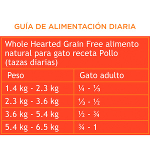 WholeHearted Libre de Granos Alimento Natural para Gato Todas las Edades Receta Pollo, 5.4 kg