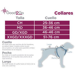 Good 2 Go Collar Nylon Ajustable Morado  Mediano 36 - 51 cm