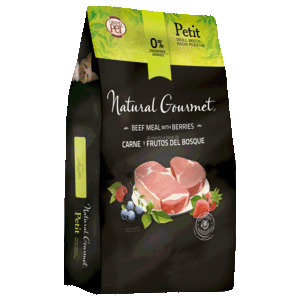 Natural Gourmet Alimento Natural para Perro Adulto Raza Peque�a Receta Carne y Frutos del Bosque, 3 kg